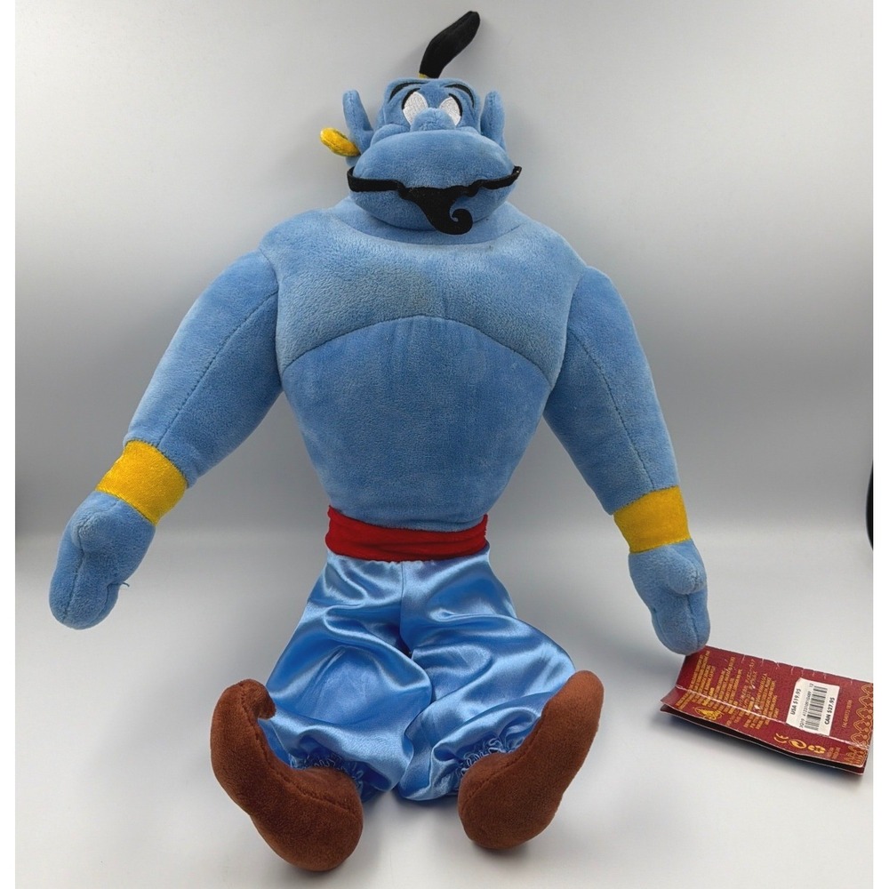 Disney Store Aladdin Genie Plush Blue Stuffed Toy 18 Inch NWT
